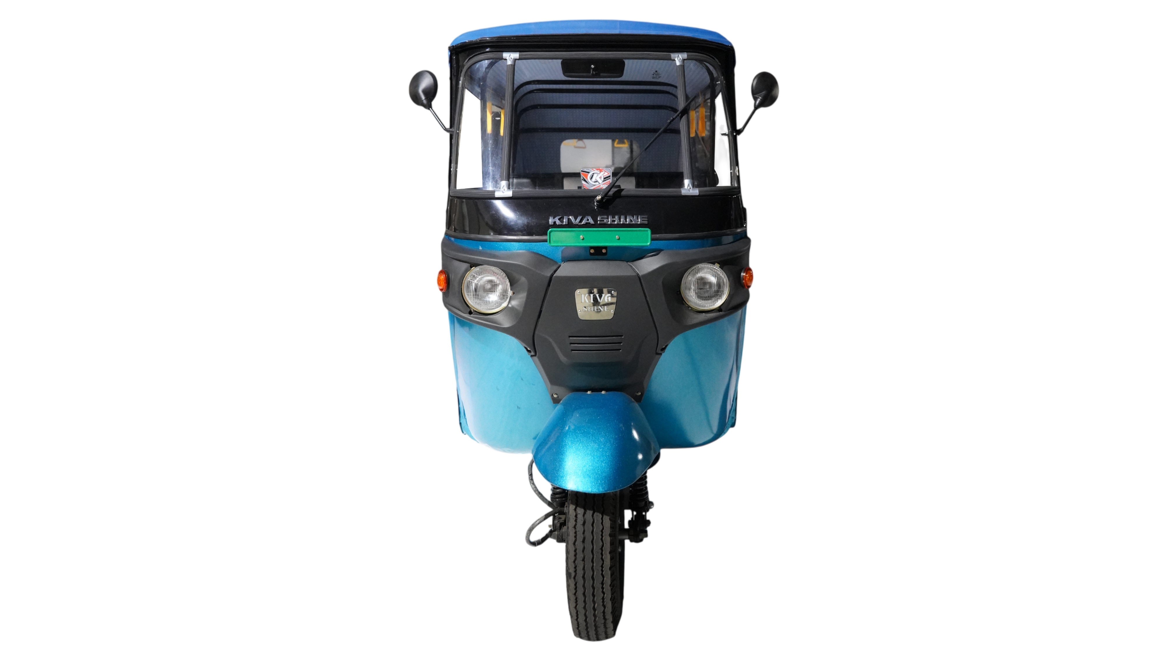 Kiva Shine Aqua Blue E-Rickshaw Side View