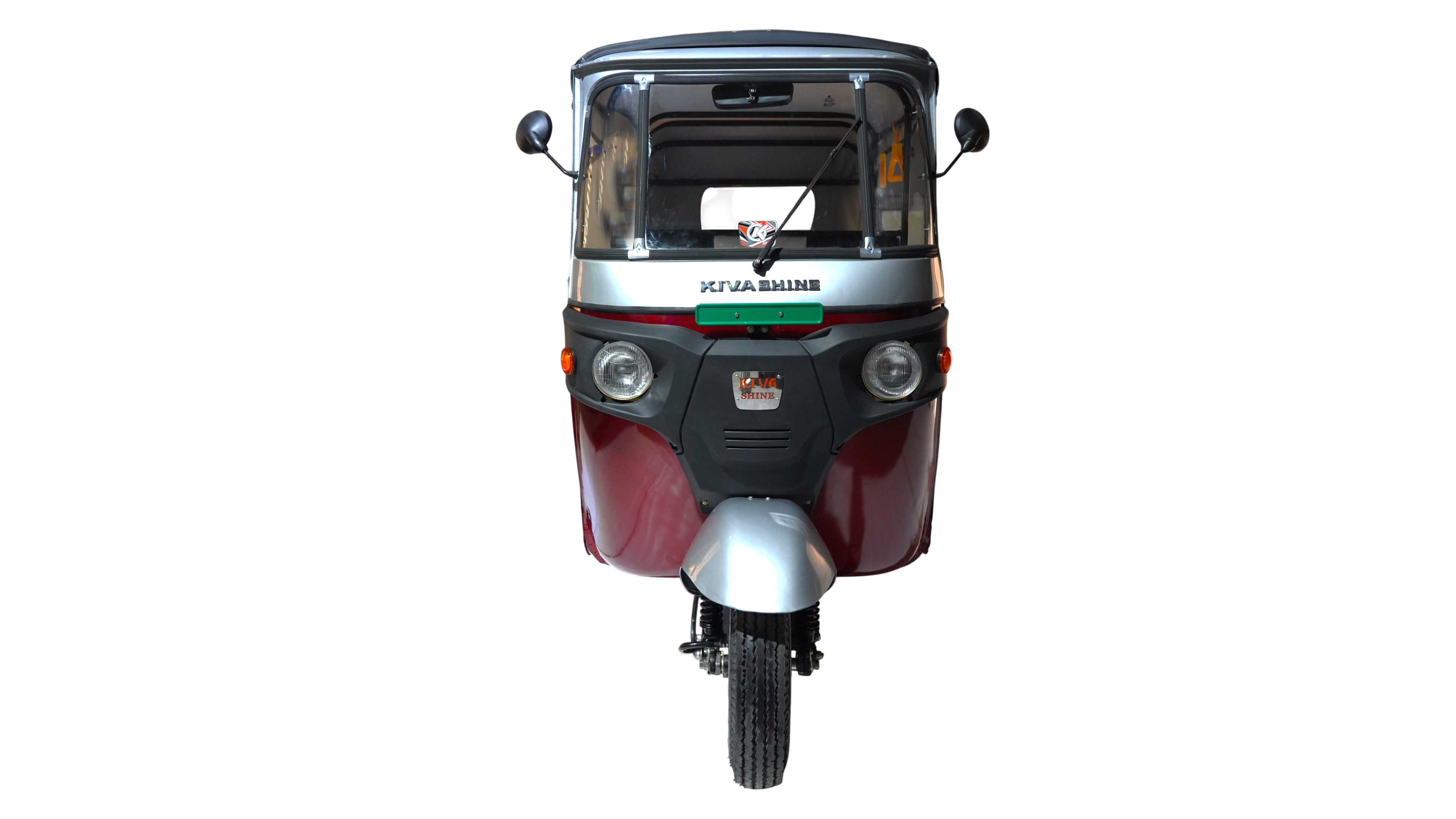 Kiva Shine Red E-Rickshaw Side View